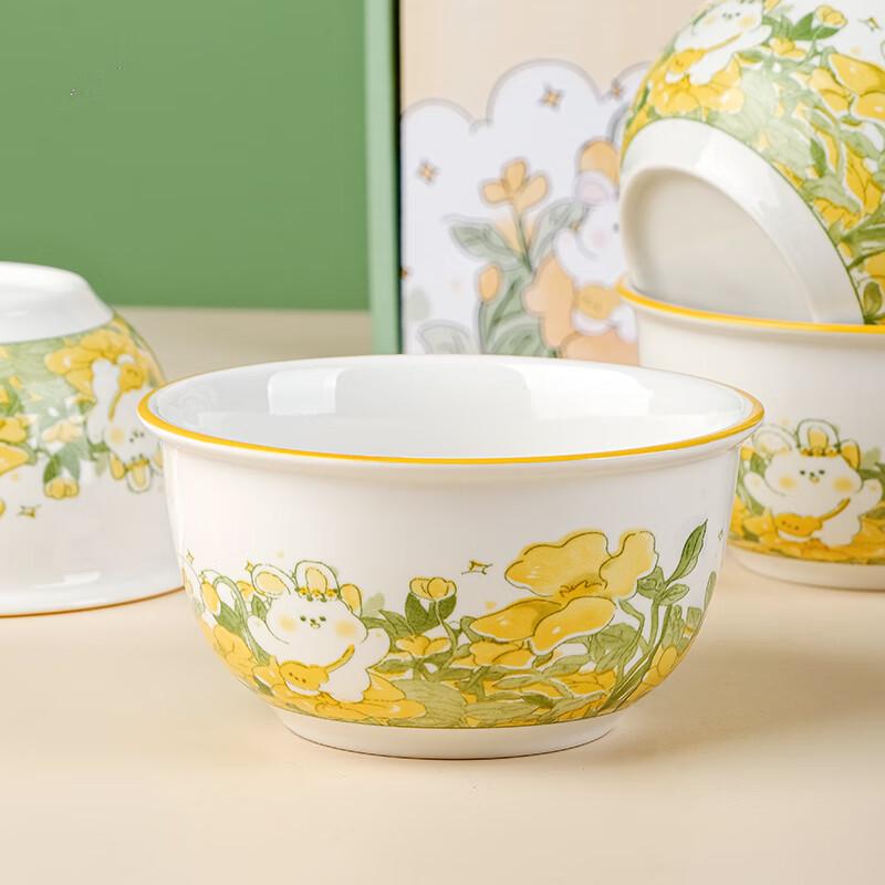 Peace and Joy Ceramic Bowl and Chopstick Gift Set