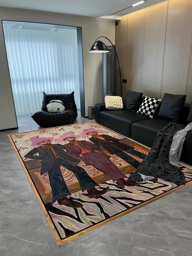 Fashion Art Decorate Living Room Carpet Home Large Area Coffee Tables Plush Mat Vintage Advanced IG Bedroom Rug