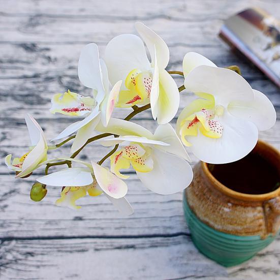 1Pc 6Heads Artificial Butterfly Orchid Silk Flower Home Wedding Party Decor