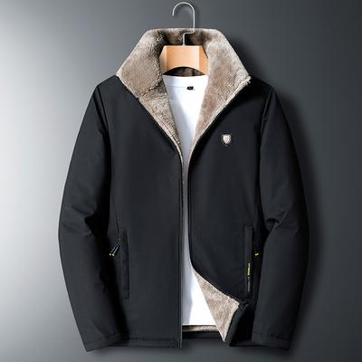 Men's Padded and Thickened Warm Jacket Middle-aged and Elderly Straight Hem Loose Plus Size Winter Jacket