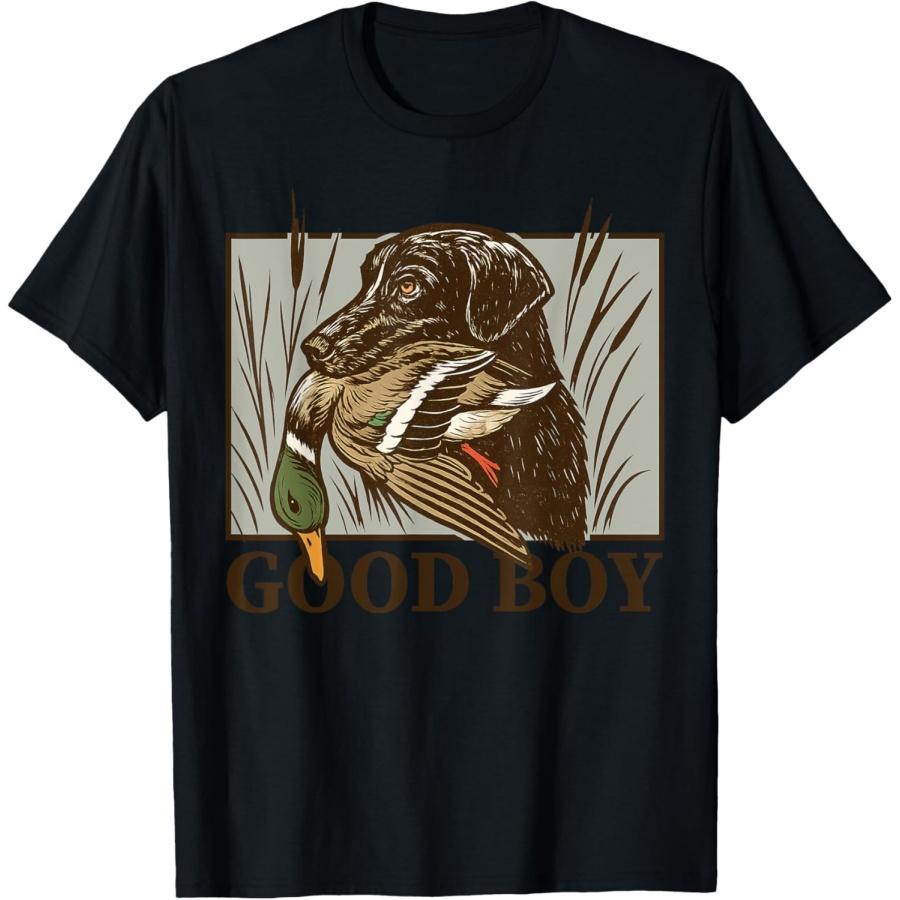 Vintage Dog Good Boy Duck Hunting Labrador Retriever Gift T-Shirt XXXXXL чёрный