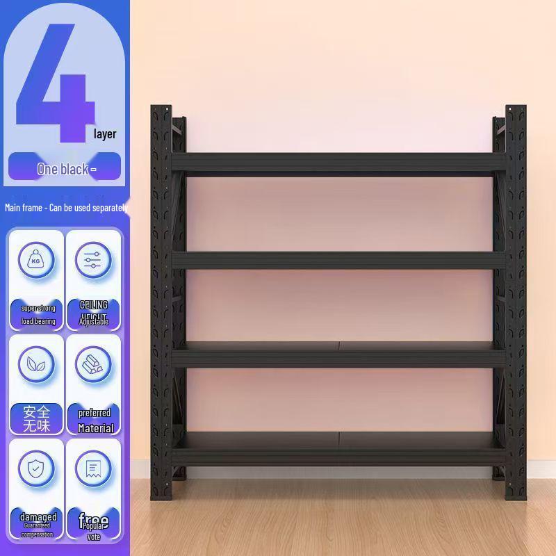 Heavy-Duty Multi-Layer Floor-Standing Storage Shelf for Warehouse and Home