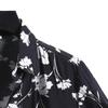 Men's Fashion Cotton Linen Print Short Sleeve Button Shirt Blouse Top