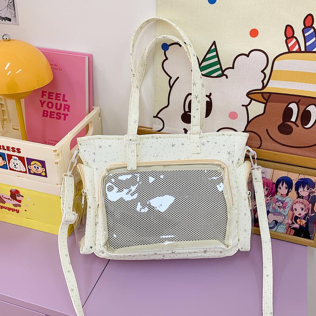 Schoolbag New Japanese Ins High Value Sweet Candy Color Girl Transparent Bar Pain Bag Light Shoulder Bag Messenger Bag