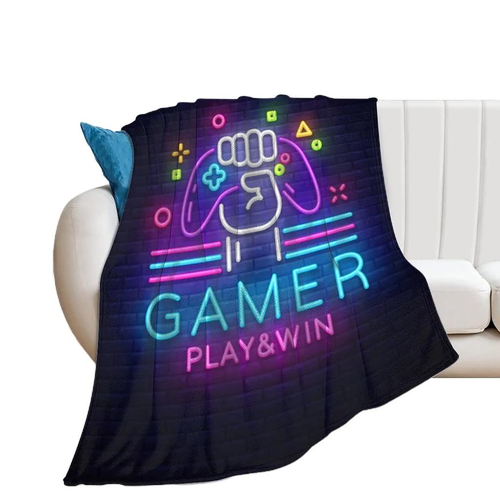 Gamepad Blanket Cool Game Gift For Boys Game Controller Blanket Gaming Video Game Soft Flannel Throw Blankets For Couch For Kids