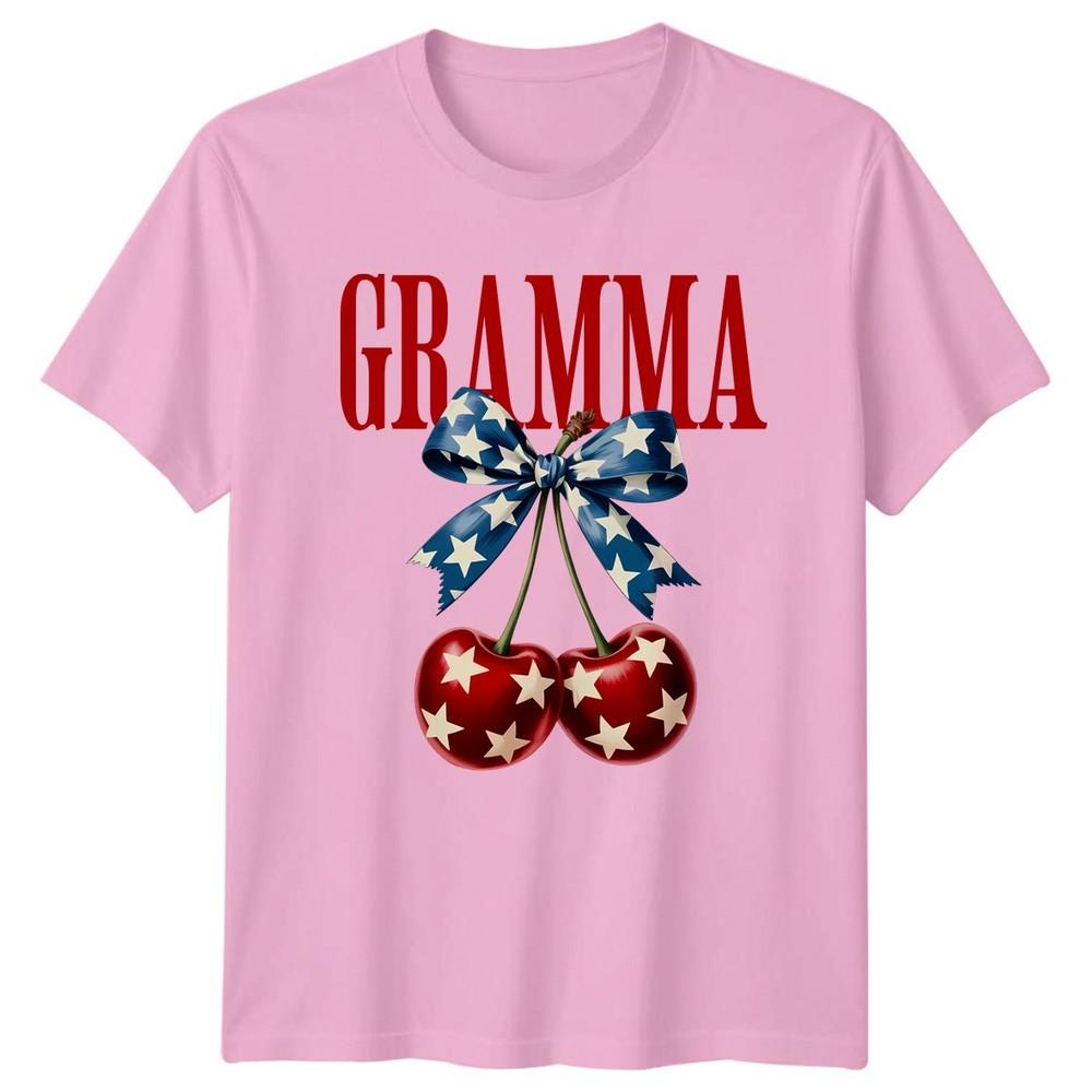 Gramma Grandparent Family Cherries Stars Unisexs TShirt Unisexs Tee Graphic Top