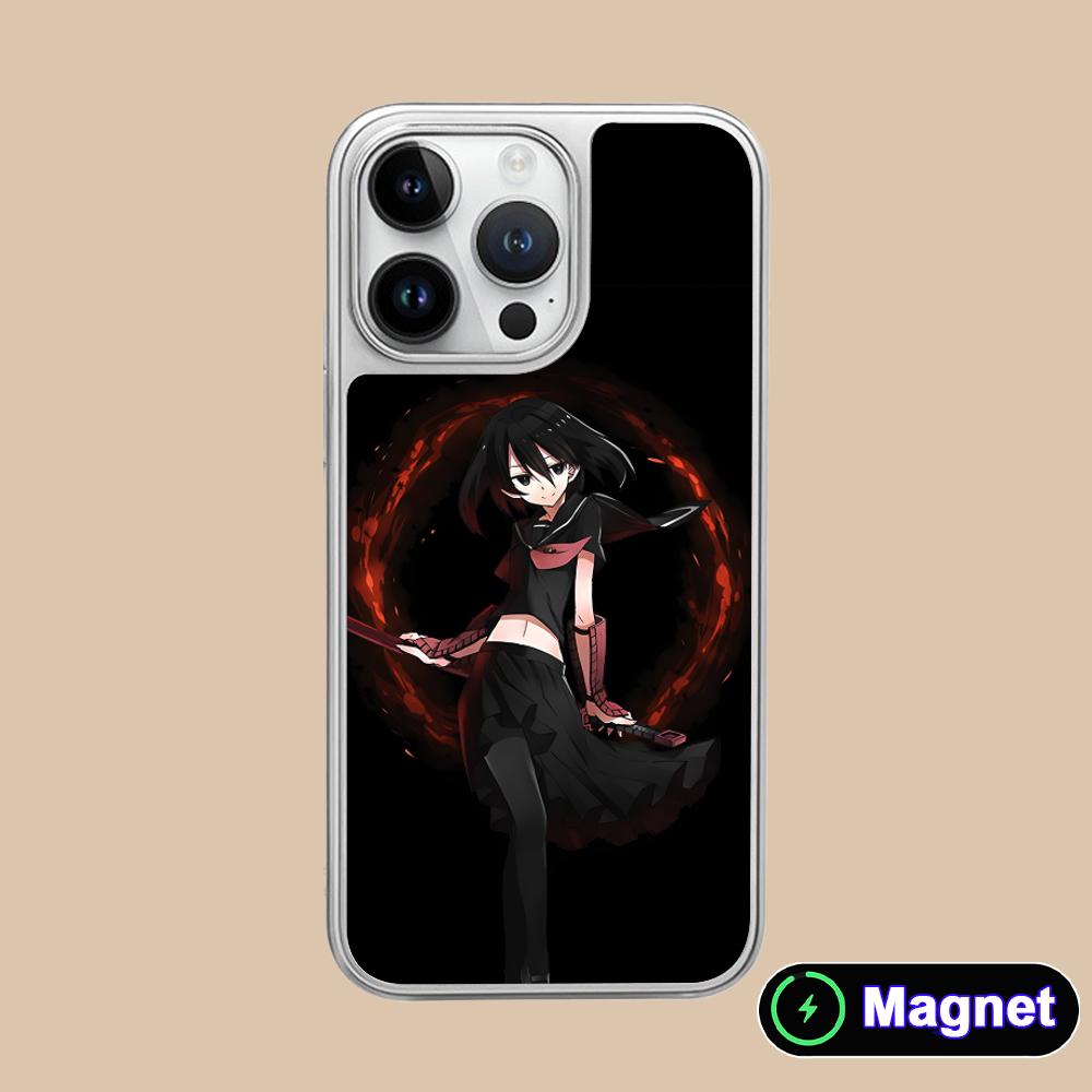 Akame Kurome Silver Plating Magsafe Mobile Phone Case for iPhone 17 16 15 14 13 12 11 Air Pro Max Plus Colorful Cover