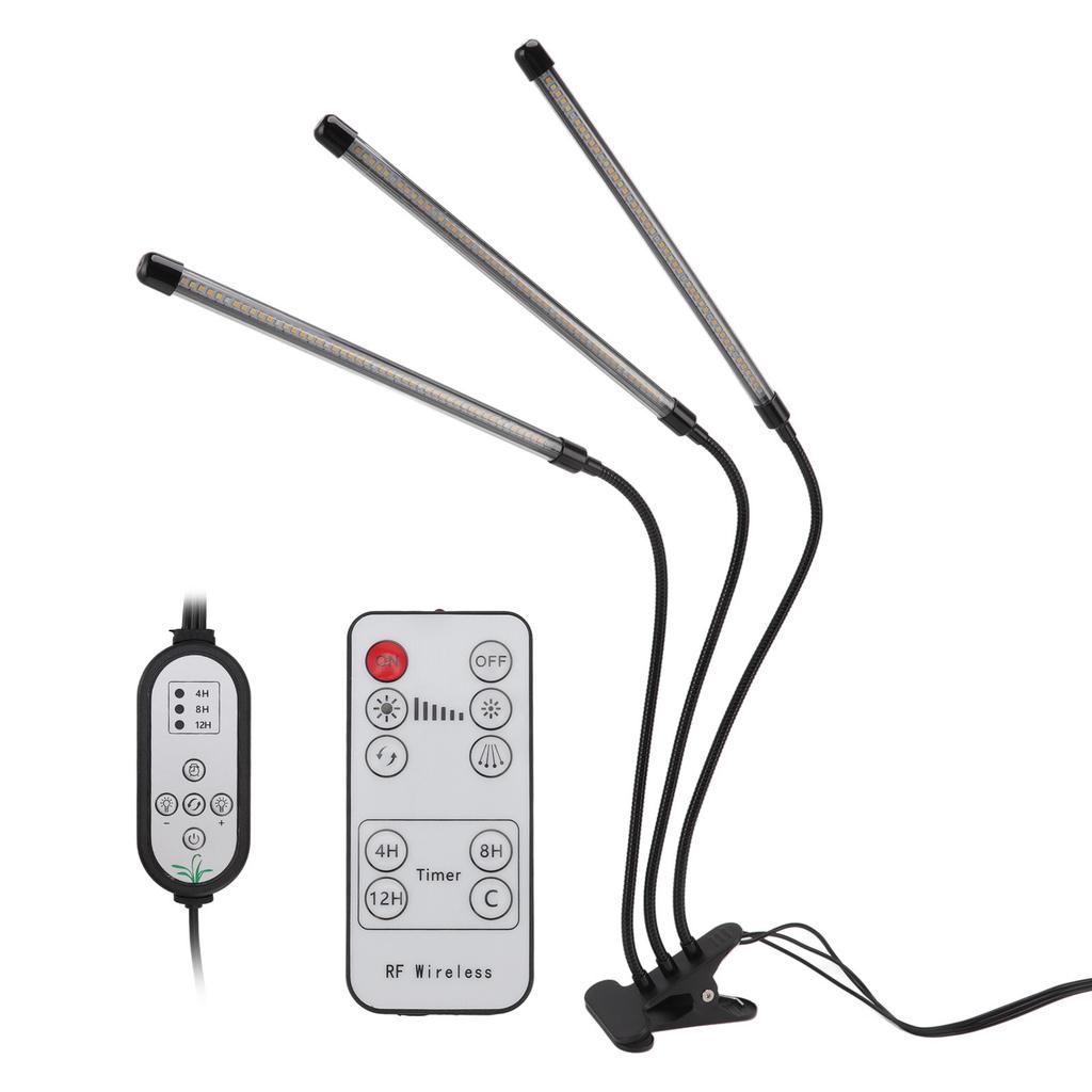 3 Head Clip Plant Light Full Spectrum Red White Warm Light 10 Level Dimmable USB LED Plant Growing