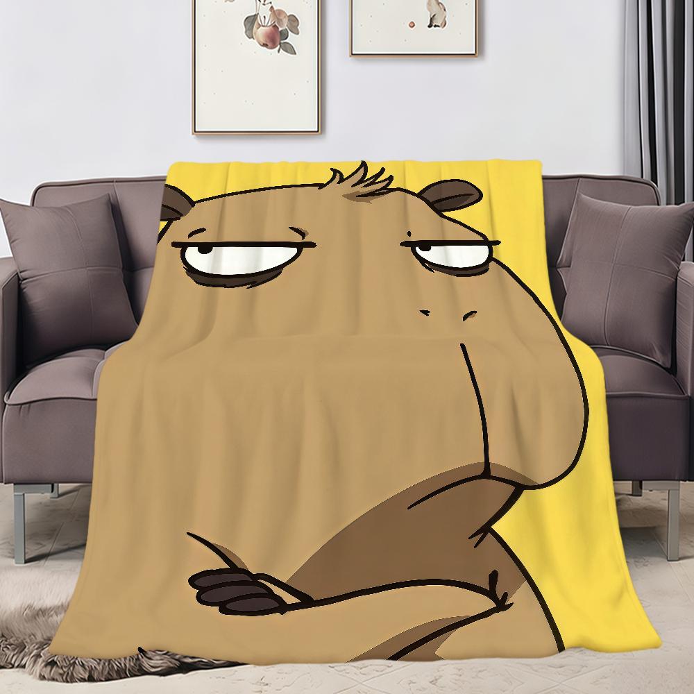 Cute Funny Tiger Crocodile Capybara Flannel Soft Warm Plush Blanket Sofa Living Room Pet Hogar Bedroom Gift Home Car Portable