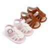 2025 New Roman Buckle PU Sandals for Girls, Non-slip Soft Sole Toddler Shoes (0-1 Year)