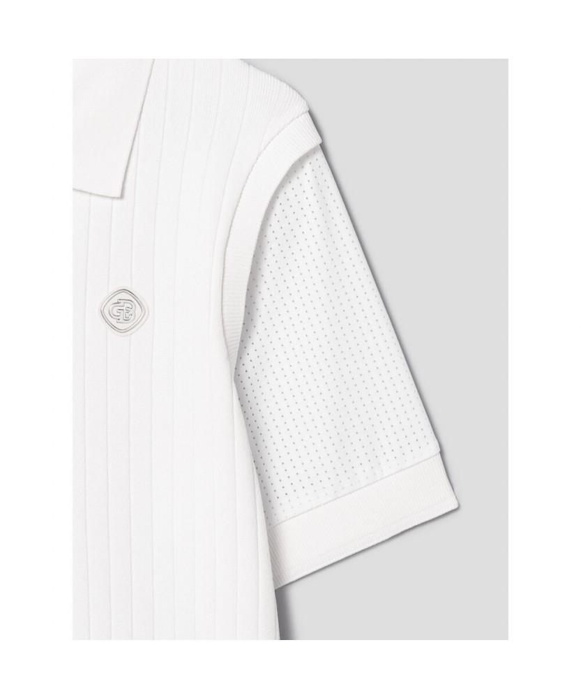 BEANPOLE GOLF [B_Under] Women'S Knit Hybrid Collar Short Sleeve T-Shirt - White