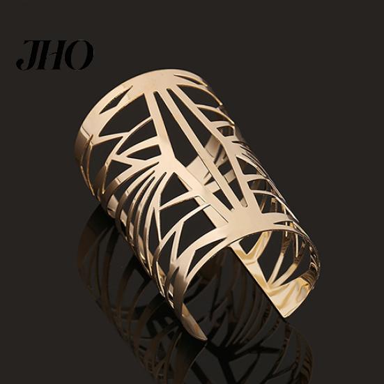 New Fashion Golden Hollow Patterned Bangle Opening Cuff Barcelet Jewelry Gift