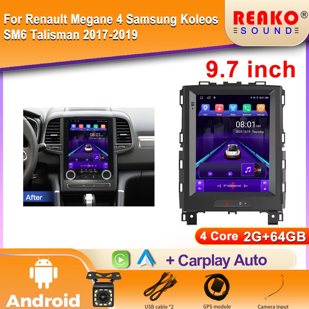 9.7 Inch  Android For Renault Koleos Megane 4 Samsung SM6 Talisman 2017-2019 Multimedia 4G Wifi Navigation Display