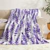 Lavender Field Flannel Throw Blanket Digital Print Soft Fleece, Knitted Warmth for Napping, Camping, Travel