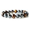 [GOLD STONE] Tiger's Eye and Hematite Bracelet, 12mm, Power Stone, Natural Stone, Prayer Beads, Men's Accessory, Inner Circumference: Approx. 18.5cm