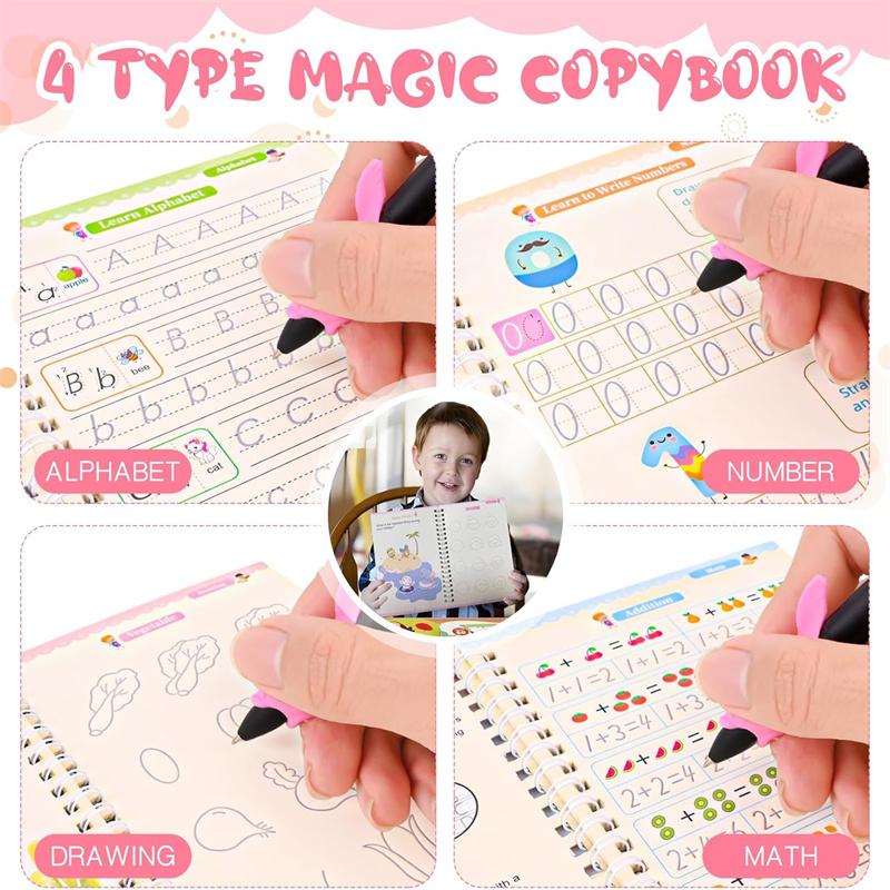 Preschool Grooved Handwriting Practice Book, Reusable Grooved Writing Books,Handwriting Book Practice For Kids