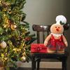 30cm Christmas Plush Gingerbread Character with Chef Hat Bow Christmas Decoration Doll Holiday Christmas Season Decoration