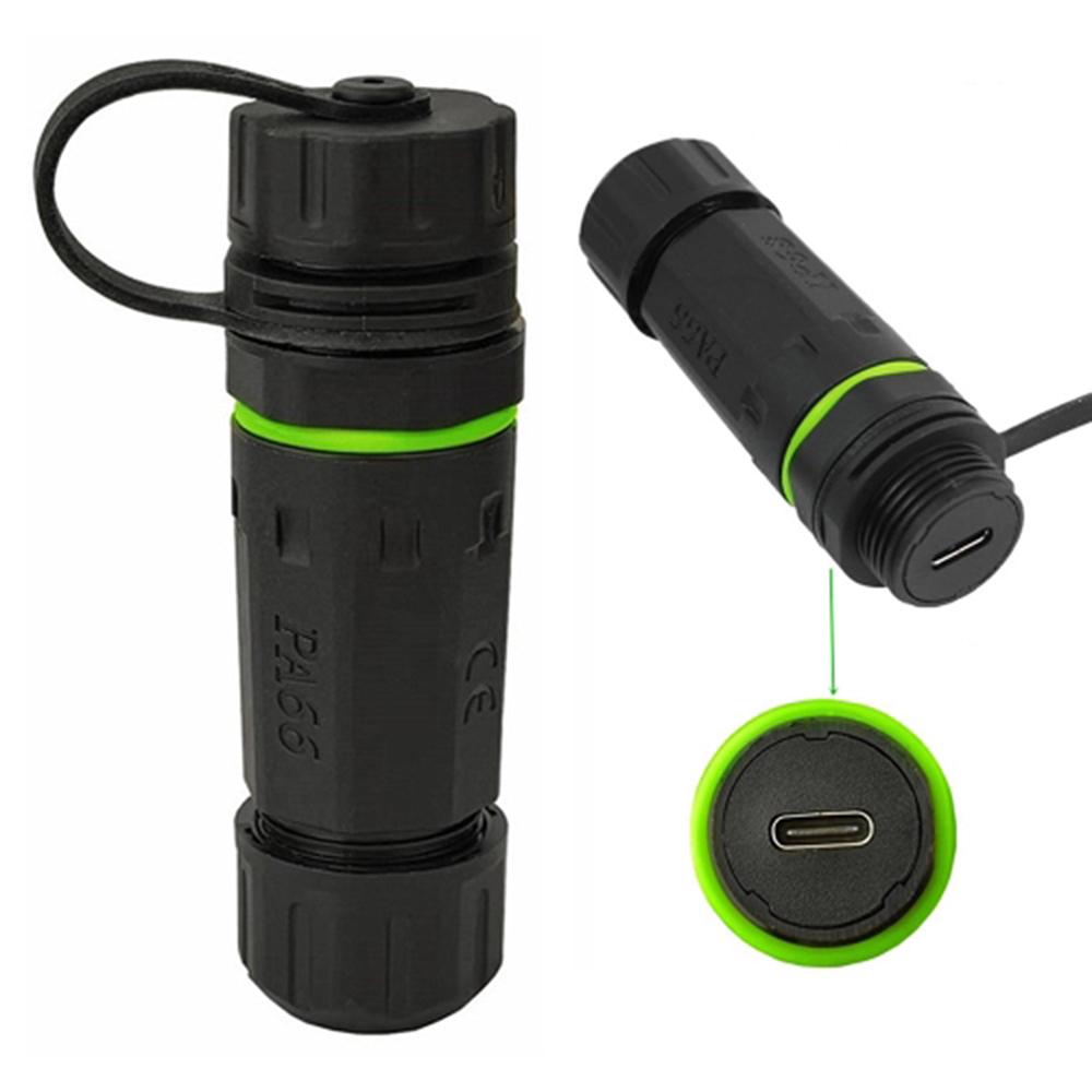 

10Gbps IP68 Waterproof Docking Connector Single Port Type-C Female to Female Adapter with Protective Cover As Shown A