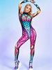 Women Men Agate Abstract Graffiti 3D Printed One-piece Jumpsuit Adults Halloween Cosplay Cosumes for Stage Performance Outfit
