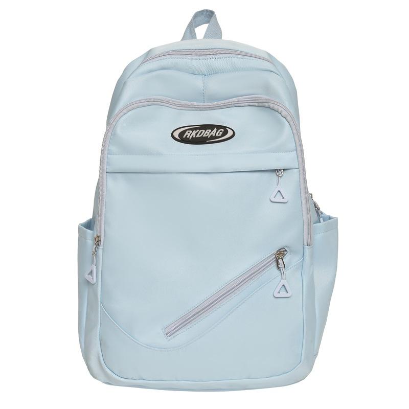 

Рюкзак для учащихся средних школ, женский однотонный школьный рюкзак, легкий рюкзак синий