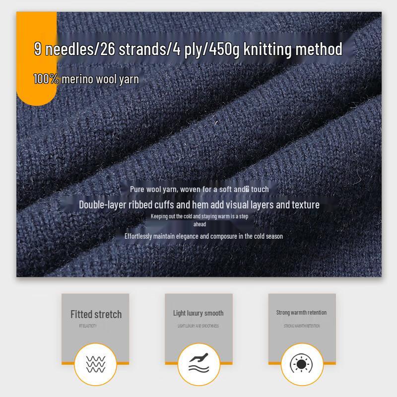 SHANSHAN Men's 100% Pure Wool V-Neck Pullover Sweater