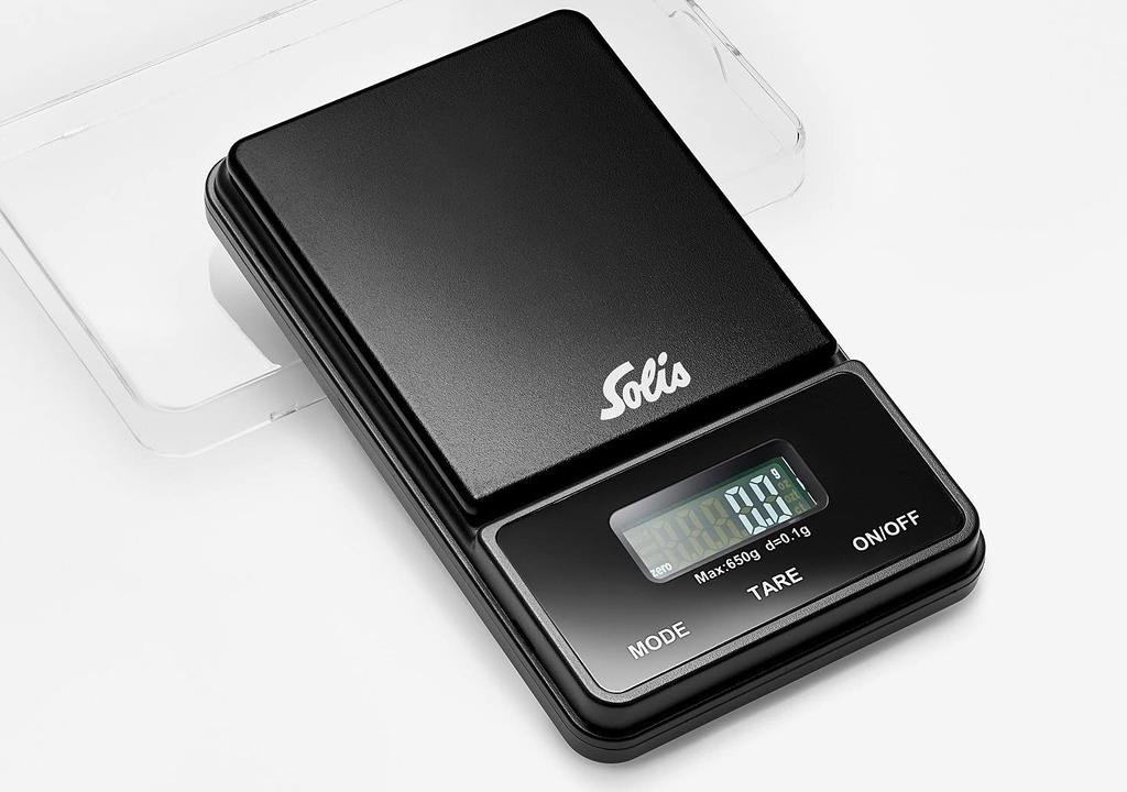 Solis Digital Pocket Scale, Compact Barista Accessory, 7.6x12.3x2.0cm (SK1030), Black