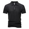 Herren Schwarzes Kurzarm Unifarbenes Poloshirt