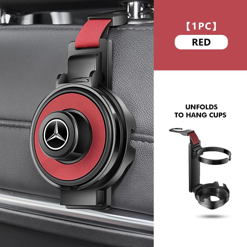 HCDS2 3-In-1 Cup Holder Hook Car Seat Multifunctional Seat Back Hook For Mercedes Benz W211 W124 W176 W177 C180 C200 C260 C300 GLC CLE
