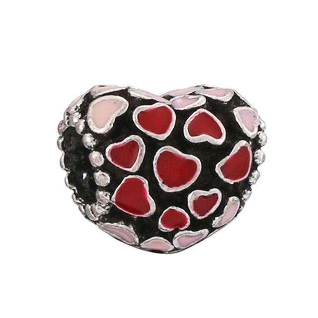 

4 шт. распродажа, романтический стиль, эмалированные подвески в форме сердца, бусины, подходят оригинальные браслеты, ожерелья для женщин, подруга, изготовление ювелирных изделий 4pcs