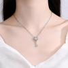 S925 Sterling Silver Heart Key Necklace: Elegant Double-Sided Pendant with Clavicle Chain for Women