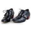 British Style Men Patent Leather Dress Shoes Pointed Toe Height Increasing 5 Cm Classic Gentleman Oxforfd Leather Men Shoes