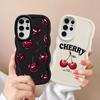 Hülle für Samsung Galaxy S20 FE S22 Ultra A26 S24 S23 Plus S21 A25 S25 Weiche Handyhülle A54 A35 A55 A36 A24 A34 Cartoon Kirsche