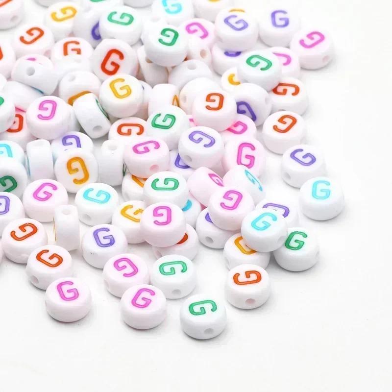 Acrylic A-Z 26 Letter Round Beads Colorful Alphabet Loose Spacer Beads For Jewelry Making Diy Bracelet Necklace Accessories