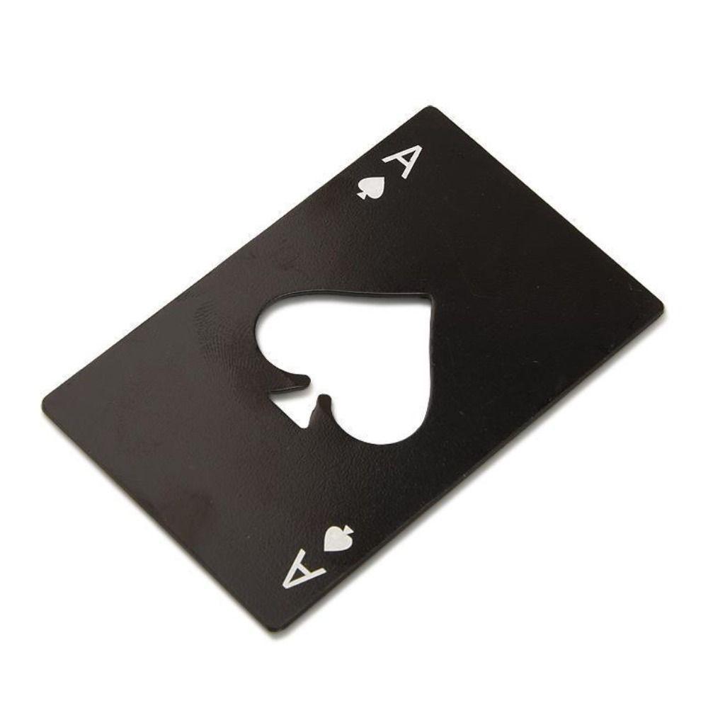 Stainless Steel Bottle Can Opener Credit Card Size Spade A Wine Metal Opening Tool Silver/Black Creative