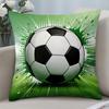 Pc D Flat (Pillow Not Included) Soccer Ball Green Splash Sport Theme Cushion Cover Short Plush Football Fan Decor Throw Pillow