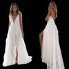 Beach White Sexy Dress Beach Skirt White Big Hemline Sexy Sling Formal Dress Split Dress Women