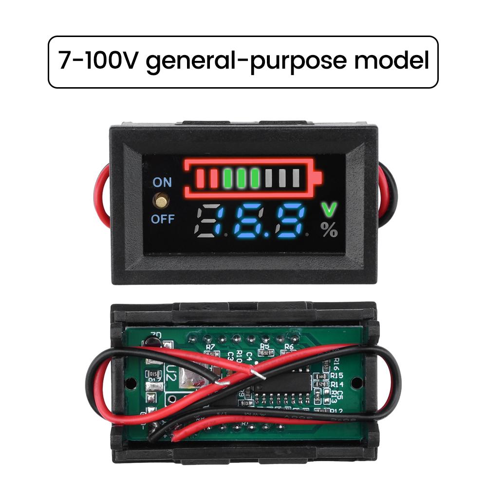 Autobatterie Ladezustandsanzeige 12V 24V 36V 48V 60V 72V Lithiumbatterie Kapazitätsmesser Tester Anzeige LED Tester Voltmeter