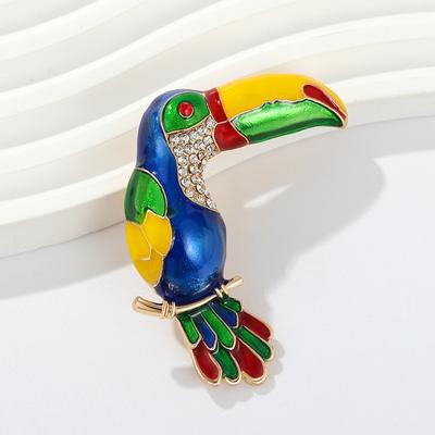Retro Color Parrot High-end Light Luxury High-end Women's Accessories Brooch