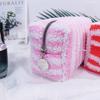 Winter Travel Cosmetic Bag For Men Women Soft Makeup Bag Stripe Beauty Toiletry Bag Makeup Brush Lipstick Storage Organizer