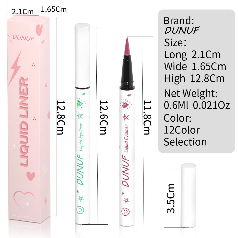 DUNUF 12-Color Waterproof Long-Lasting Eyeliner - Please Check Link Disclaimer for Foreign Trade Use