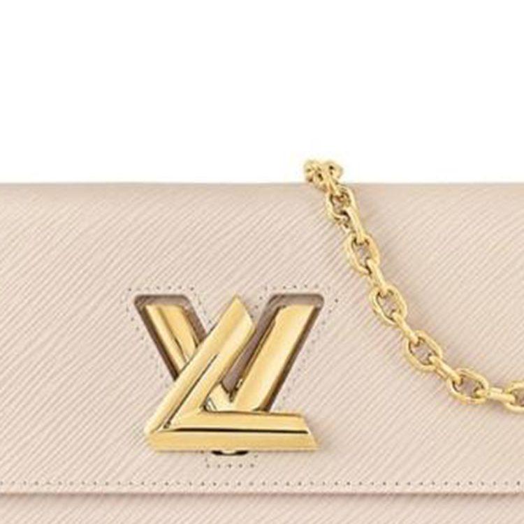 LOUIS VUITTON Twist Leather Handbag, Shoulder Bag Women's Beige M24550