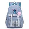 Cute Girl Backpack For School With Stitch Print And Checkered Patchwork Design For Middle School Students