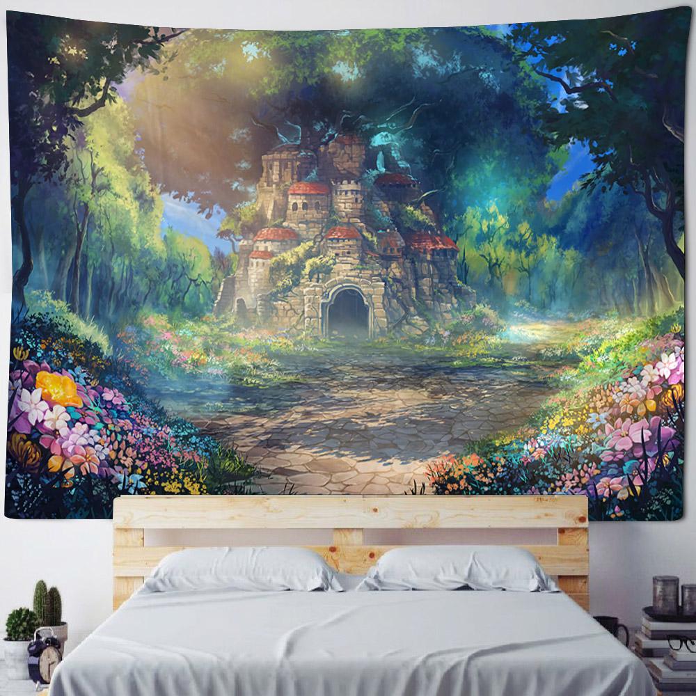 Fairy Tale Forest Tapestry Home Wall Decoration Kawaii Hippie Fantasy Room Art Decoration Background Blanket Bed Sheet