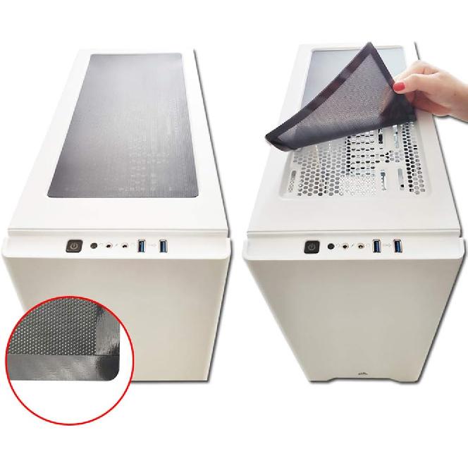 120 x 240mm PC Case Dust Mesh Filter, [2 Pack] Magnetic Frame Computer Fan Dust Mesh PC Cooler Filter Dustproof PVC Cover Grills - Black