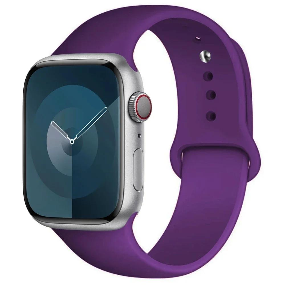Silicone Strap For Apple Watch band 45mm 44mm 41mm 42mm 40mm 49mm 38mm correa bracelet iWatch series 9 8 5 4 3 8 6 SE 7 Ultra 2