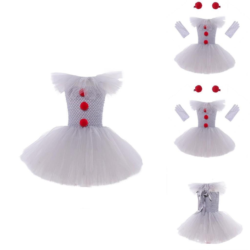 Farbenfrohes Mesh Prinzessinnenkleid Set für Halloween Kostümpartys