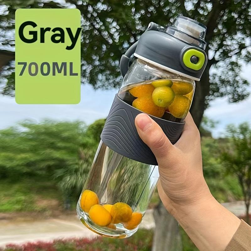 

1 шт., стеклянная спортивная бутылка для воды, чашки для воды из высокого боросиликатного стекла, портативные дорожные бутылки с водой для кемпинга, пешего туризма, фитнеса, посуда для питья на открытом воздухе, день рождения G 700ML