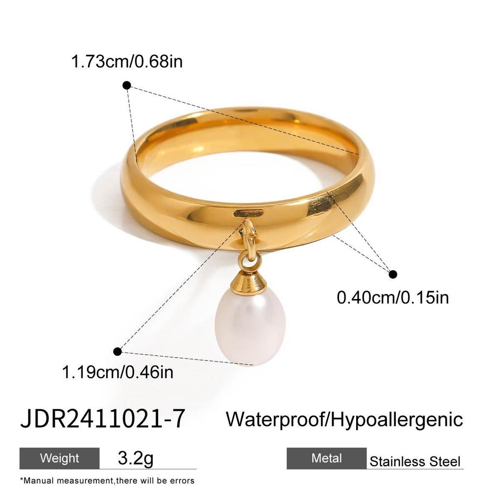 Youthway Zirconia Pearl Shiny Stainless Steel Charm Ring Waterproof High Quality Texture Jewelry Party Gift