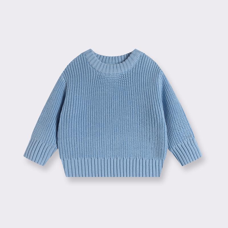 0-7 ans Pull d'hiver pour bébé Enfant en bas âge Enfant Garçon Fille Vêtements Manches longues Haut Basique Pull en maille Tricots Uni Pull pour bébé