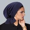 Turban Hat Lightweight Loose Fit Fully Cover Stretchy Knit Headscarf Pure Color